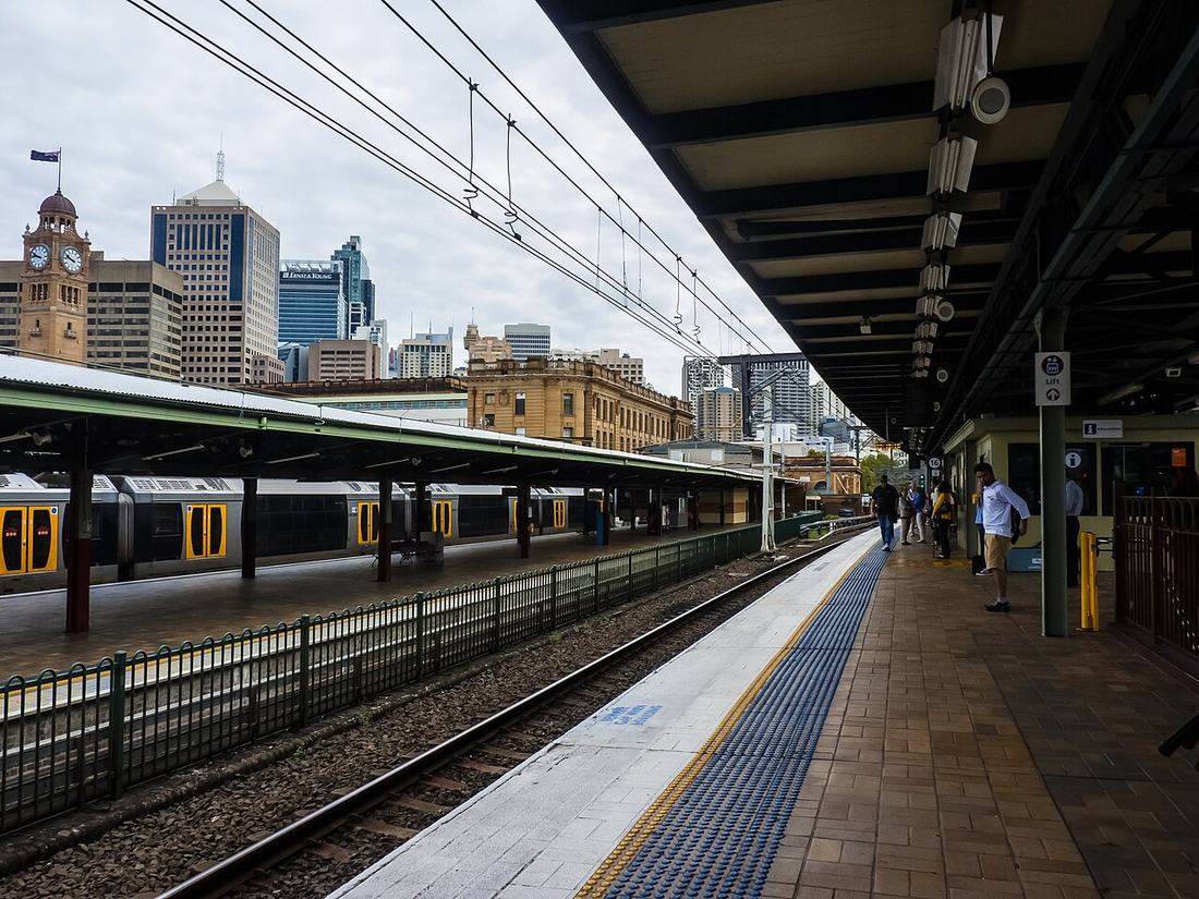 A train station platform in Sydney